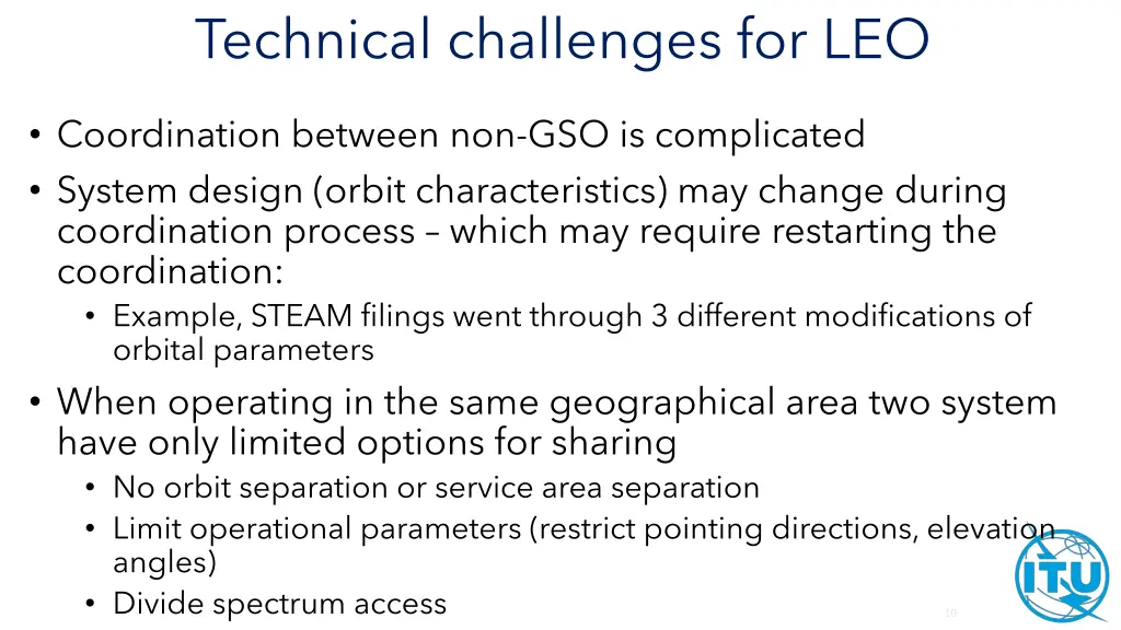 technical challenges for leo