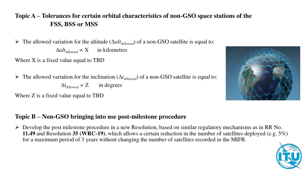 topic a tolerances for certain orbital 1