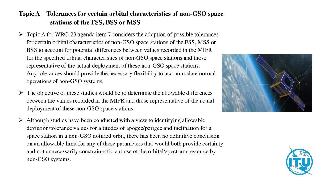 topic a tolerances for certain orbital