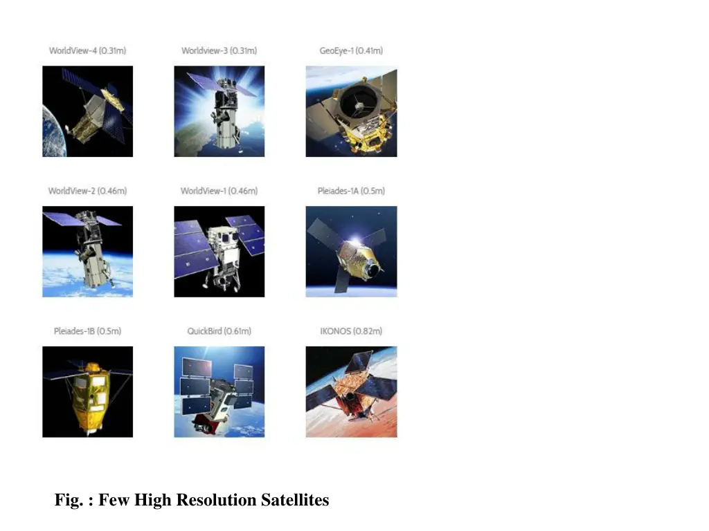 fig few high resolution satellites