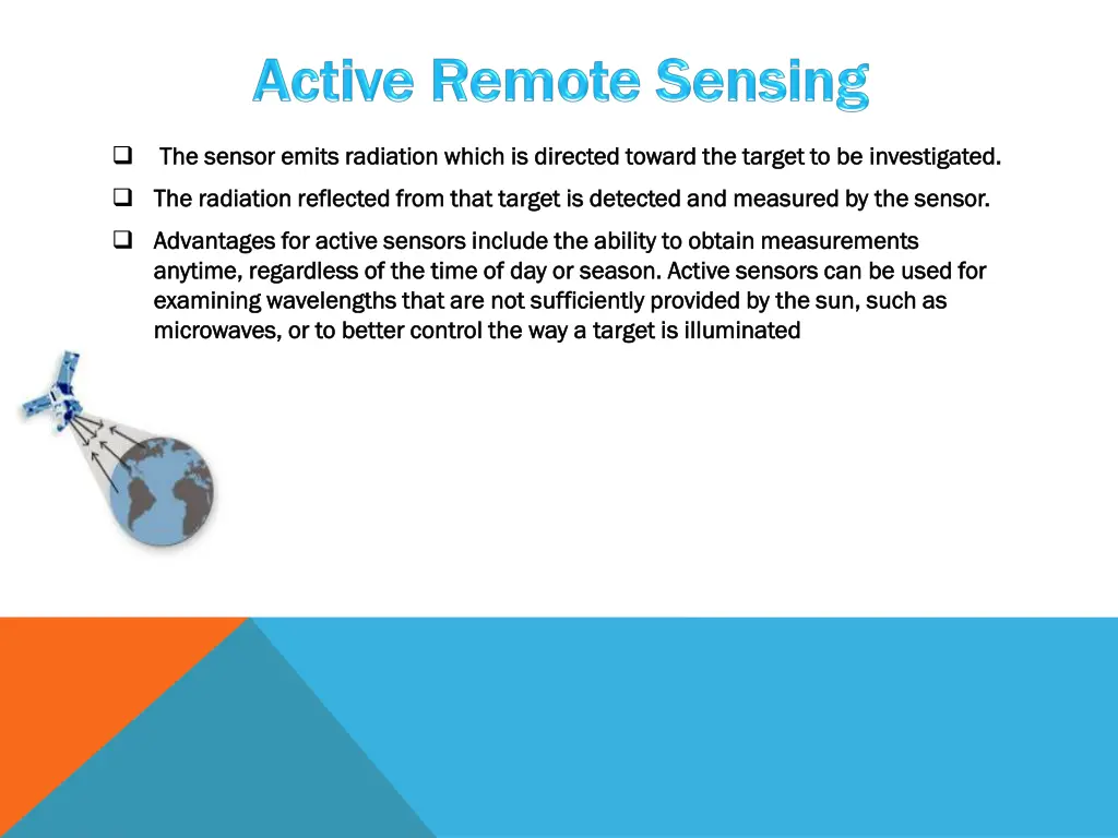 the sensor emits radiation which is directed