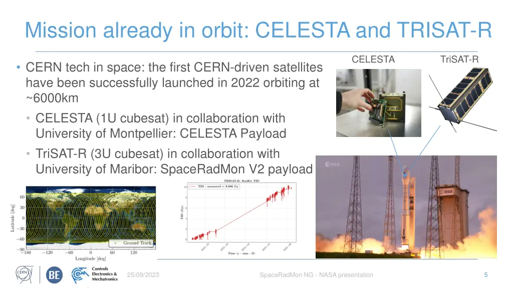 mission already in orbit celesta and trisat r