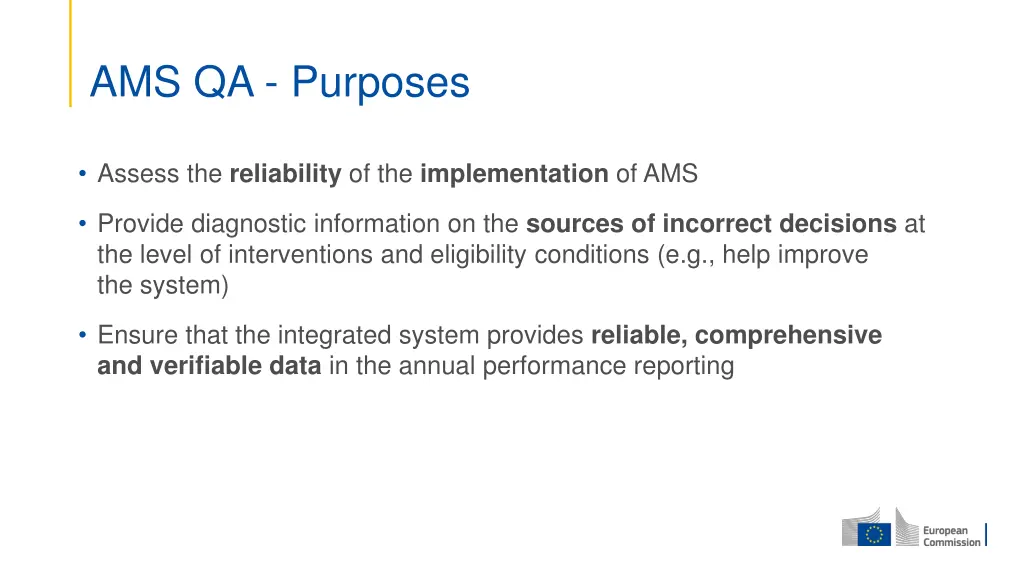 ams qa purposes