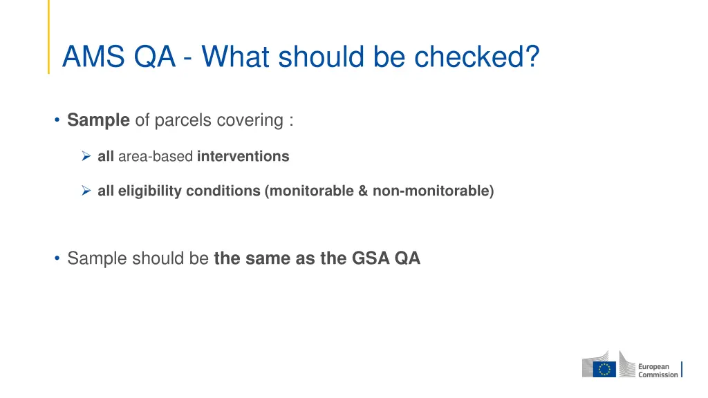 ams qa what should be checked