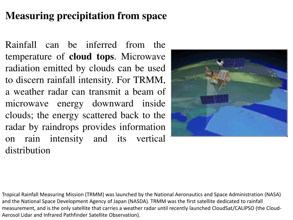 measuring precipitation from space