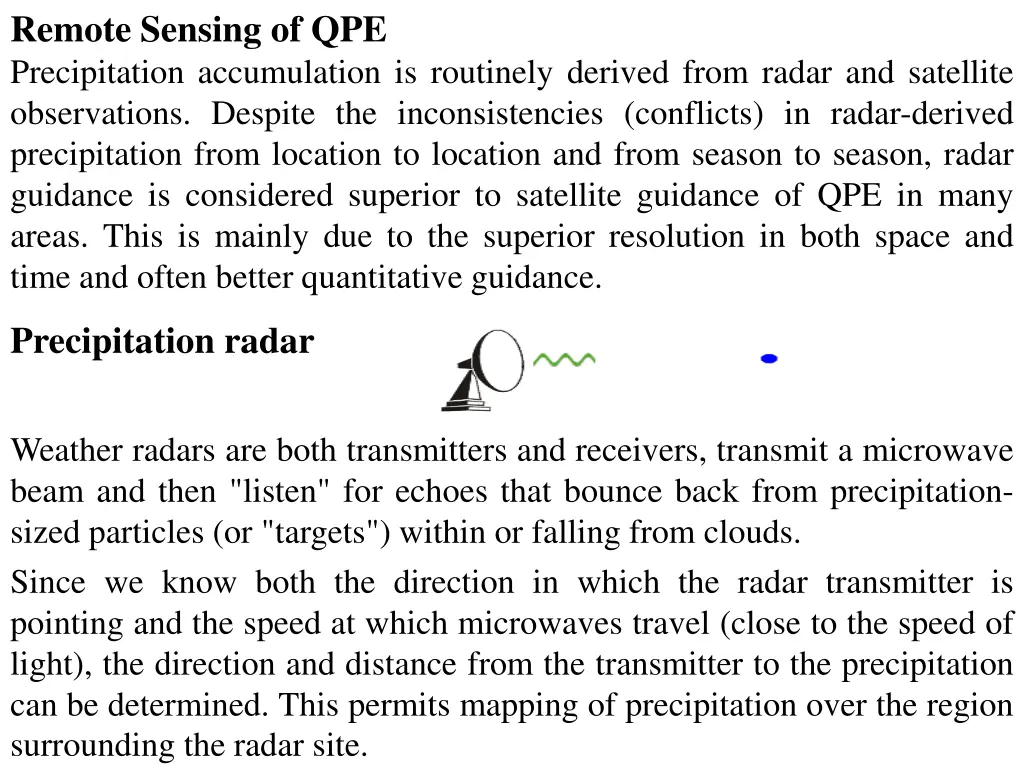 remote sensing of qpe precipitation accumulation