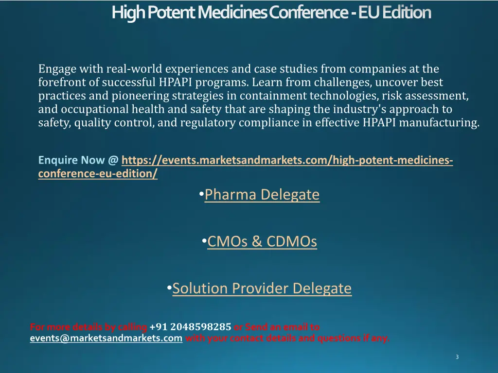 high potent medicines conference eu edition 1