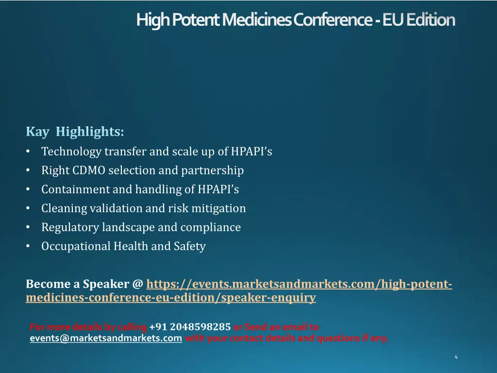 high potent medicines conference eu edition 2