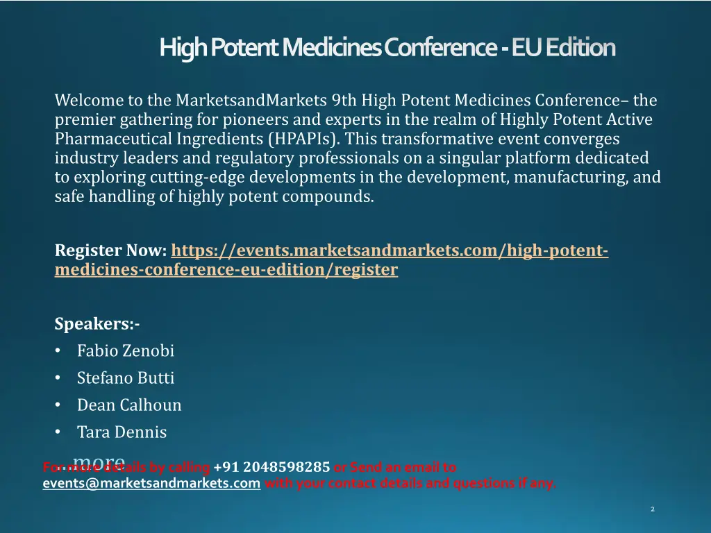 high potent medicines conference eu edition