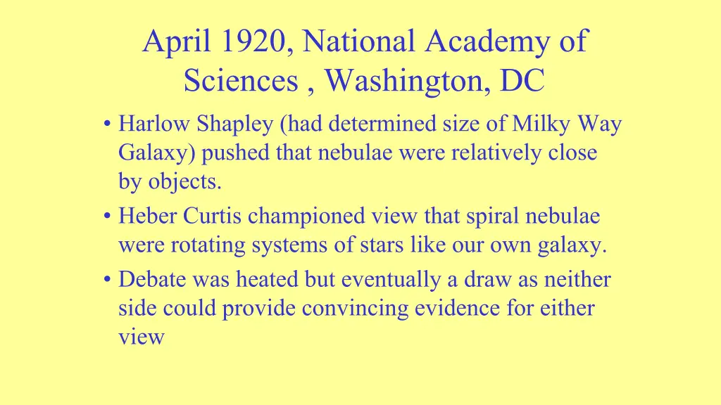 april 1920 national academy of sciences