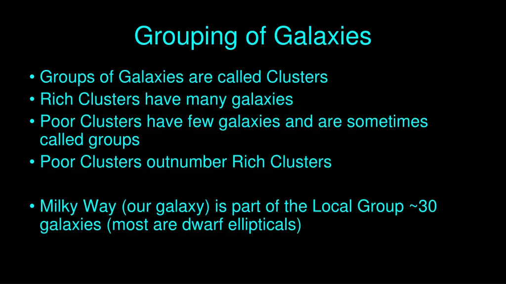 grouping of galaxies