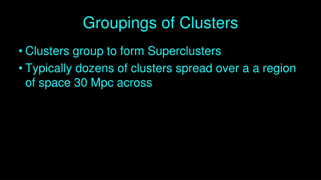 groupings of clusters