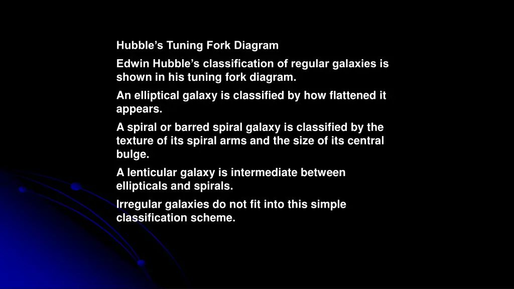 hubble s tuning fork diagram