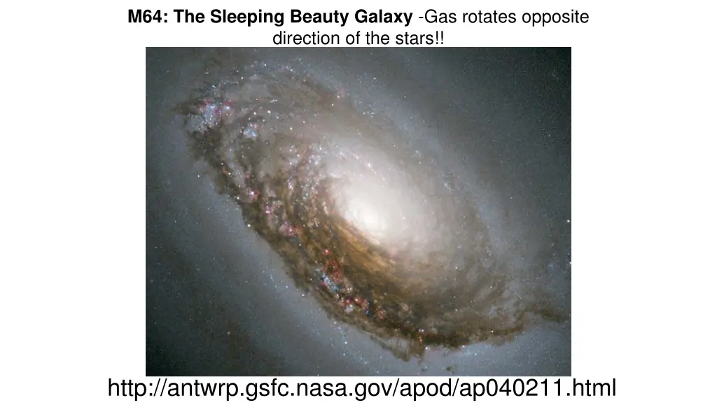 m64 the sleeping beauty galaxy gas rotates