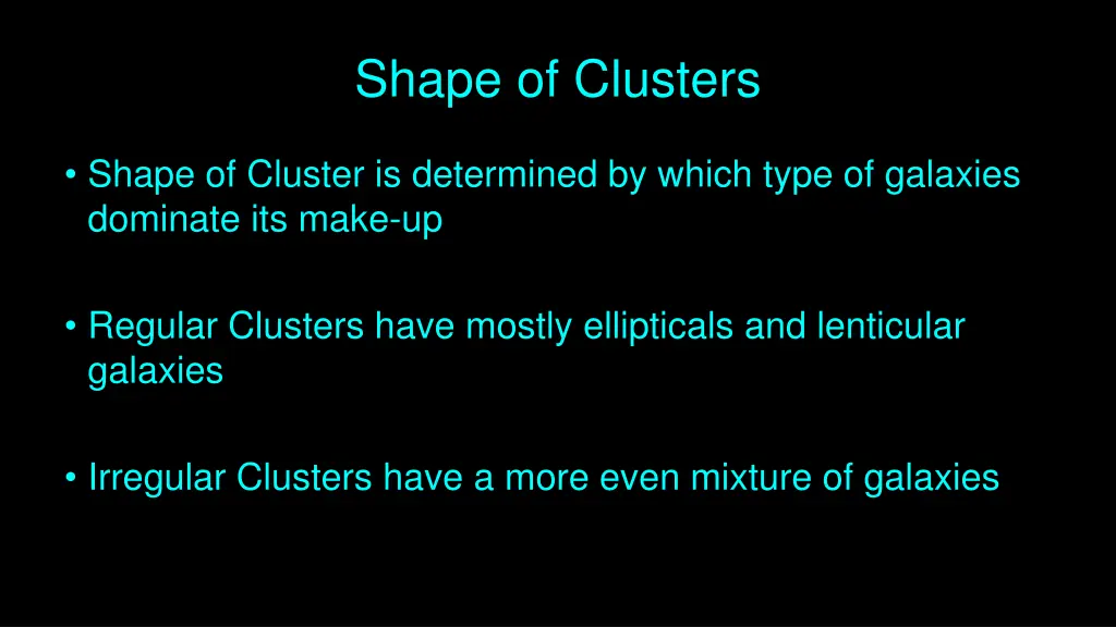 shape of clusters