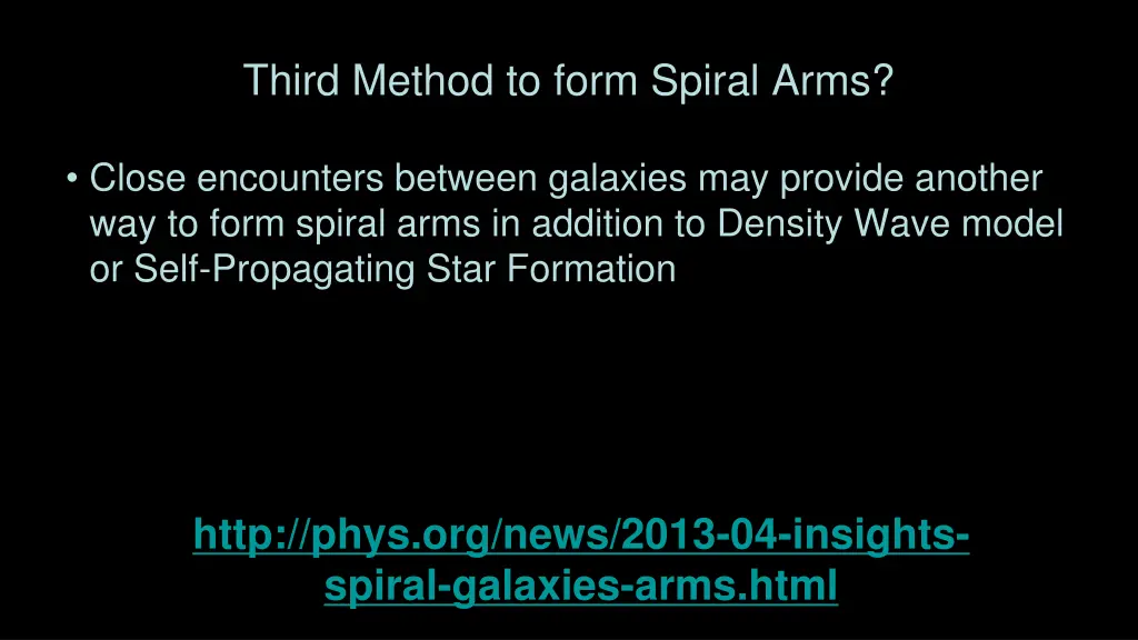 third method to form spiral arms