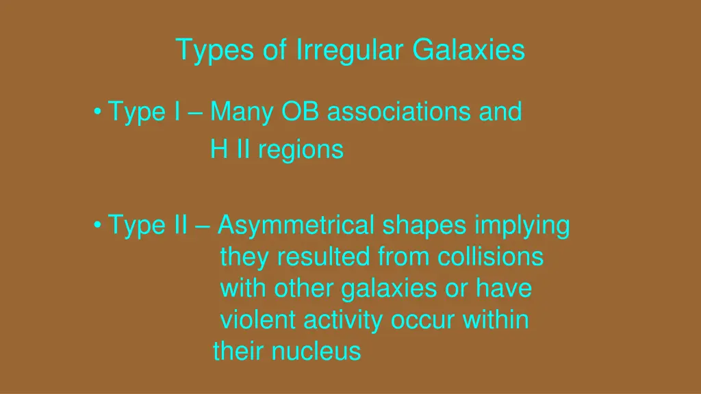 types of irregular galaxies