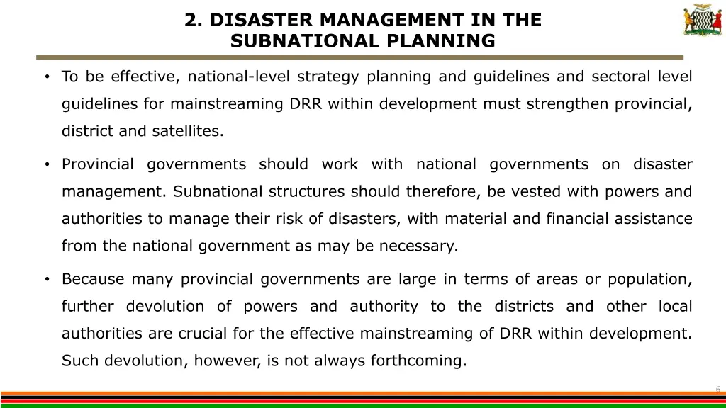 2 disaster management in the subnational planning