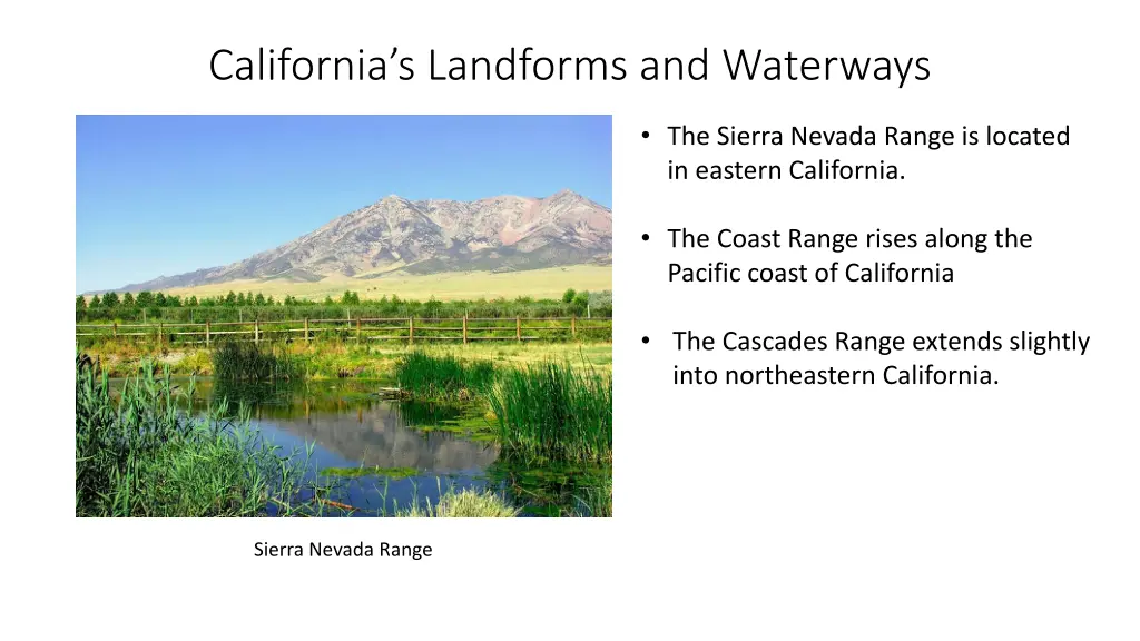 california s landforms and waterways
