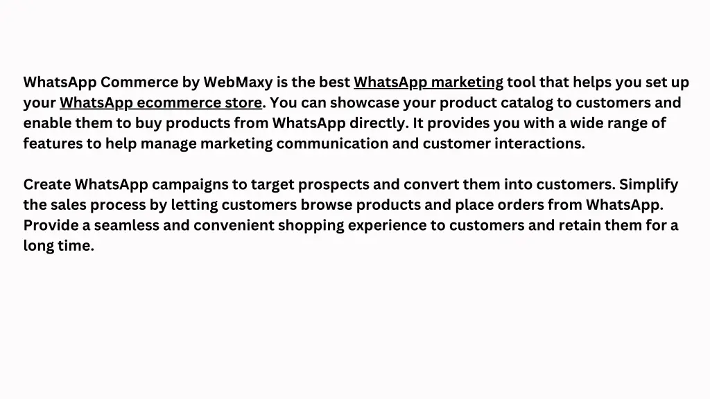 whatsapp commerce by webmaxy is the best whatsapp