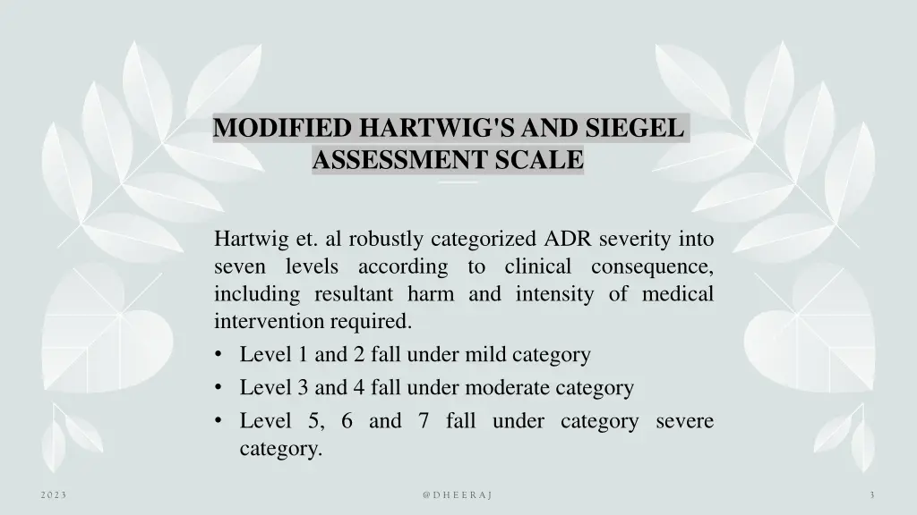 modified hartwig s and siegel assessment scale