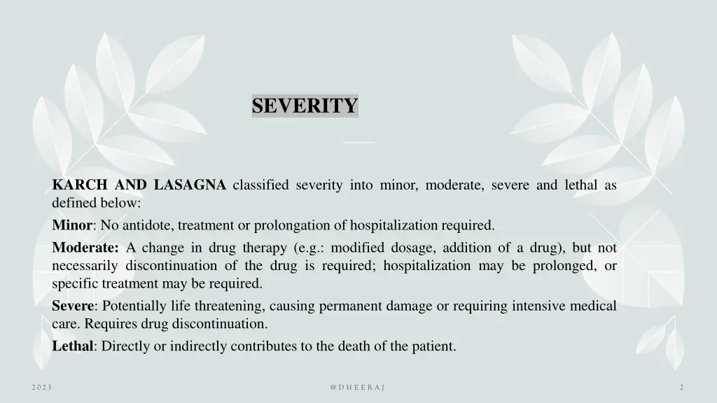 severity 1