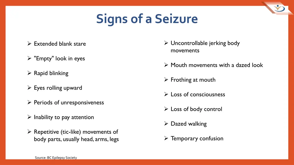 signs of a seizure