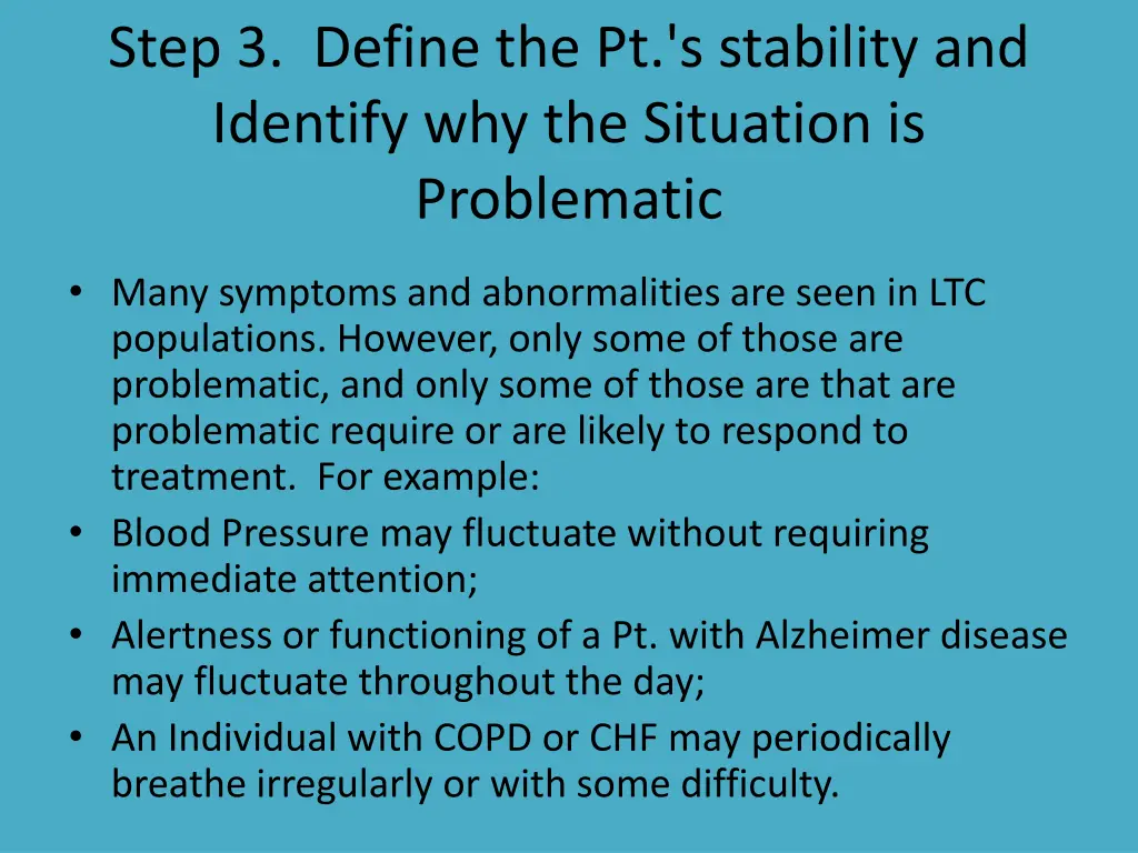 step 3 define the pt s stability and identify