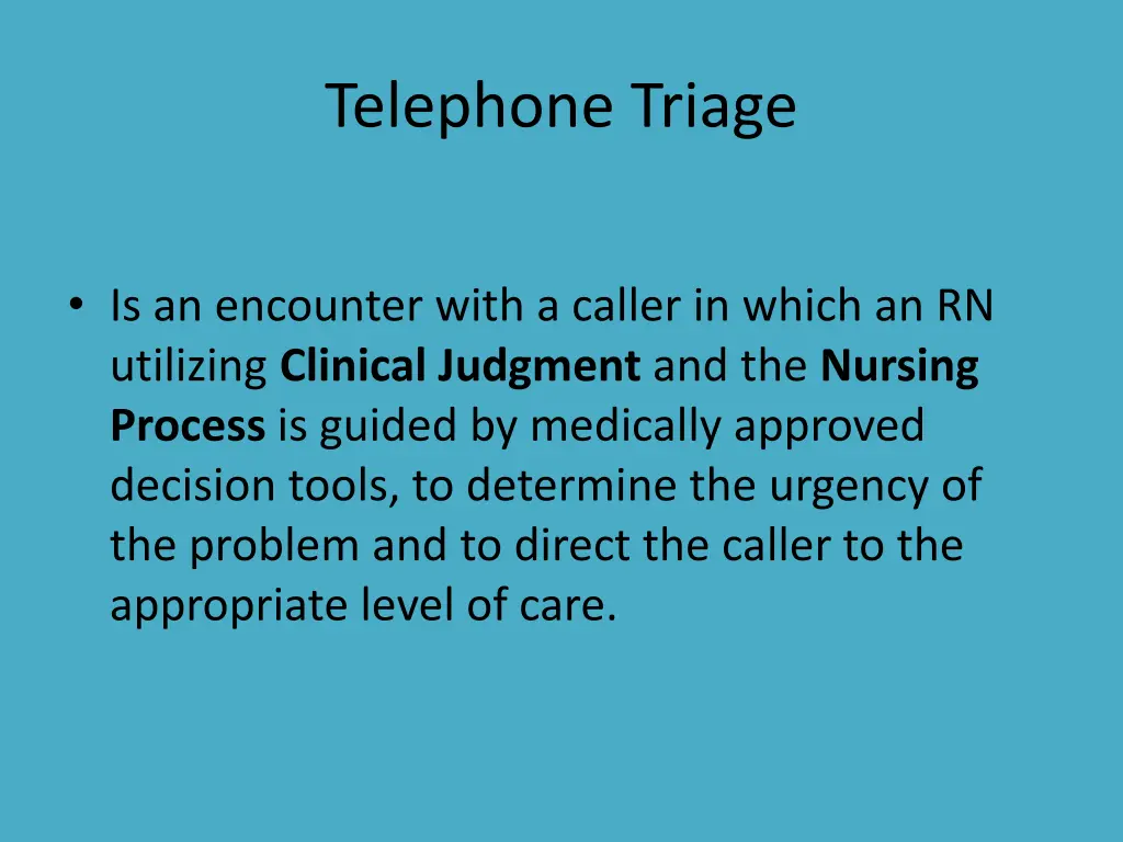 telephone triage 1