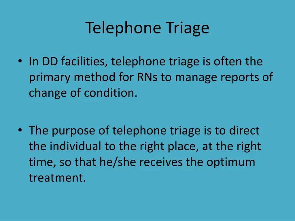 telephone triage