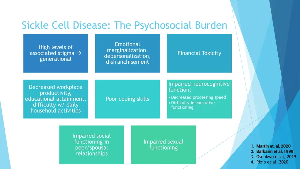 sickle cell disease the psychosocial burden