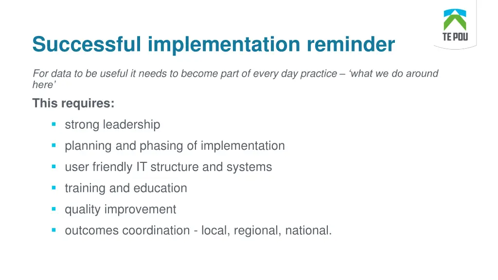 successful implementation reminder