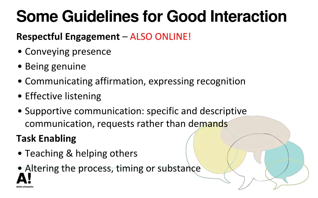 some guidelines for good interaction