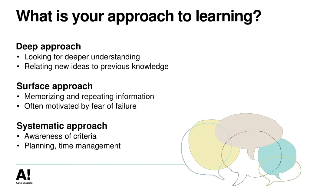 what is your approach to learning
