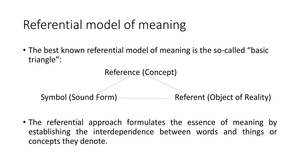 referential model of meaning