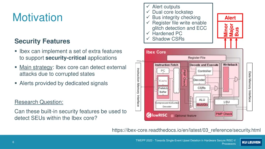 alert outputs dual core lockstep bus integrity