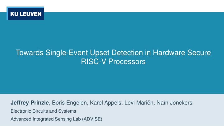 towards single event upset detection in hardware