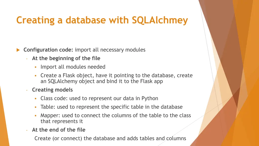 creating a database with sqlalchmey