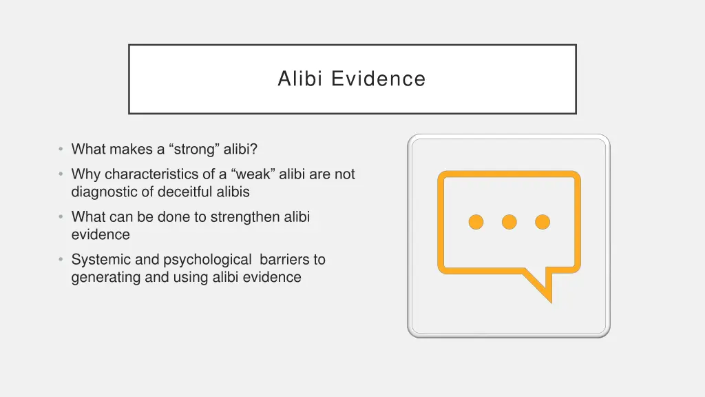 alibi evidence