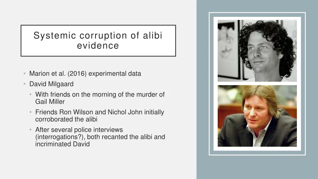 systemic corruption of alibi evidence 3