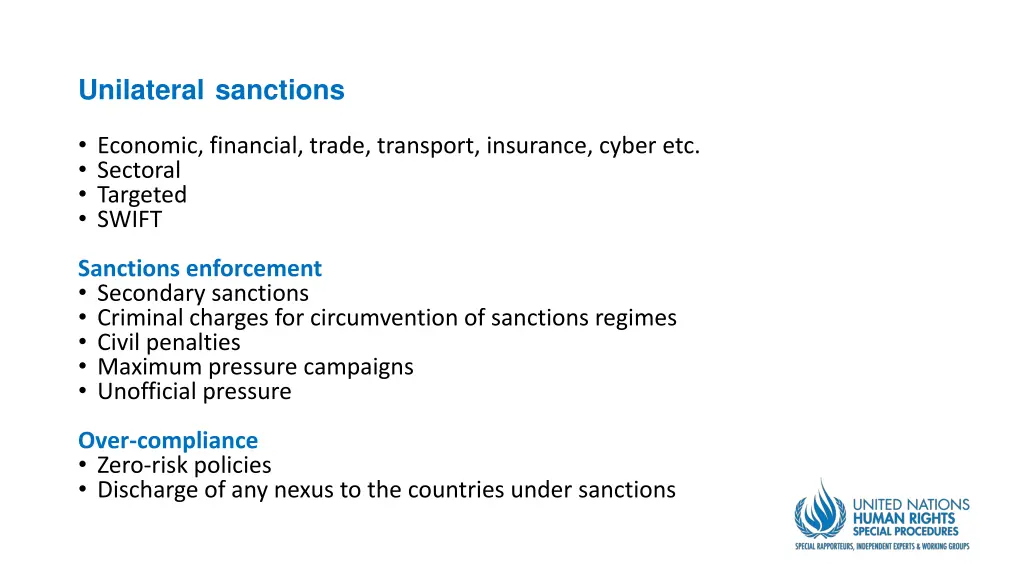 unilateral sanctions