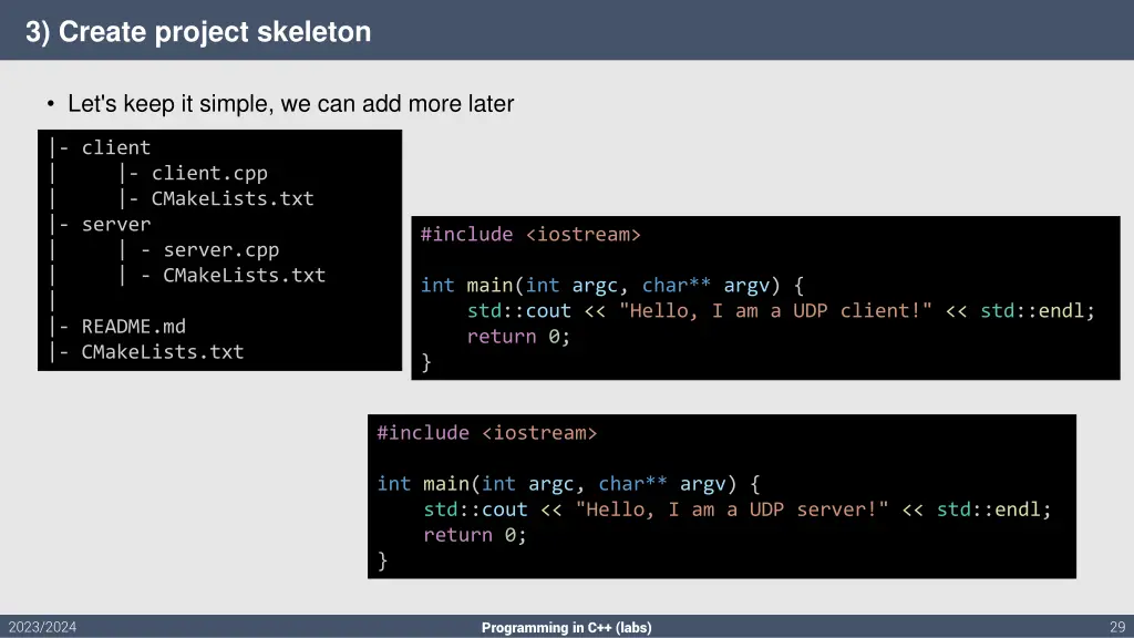 3 create project skeleton