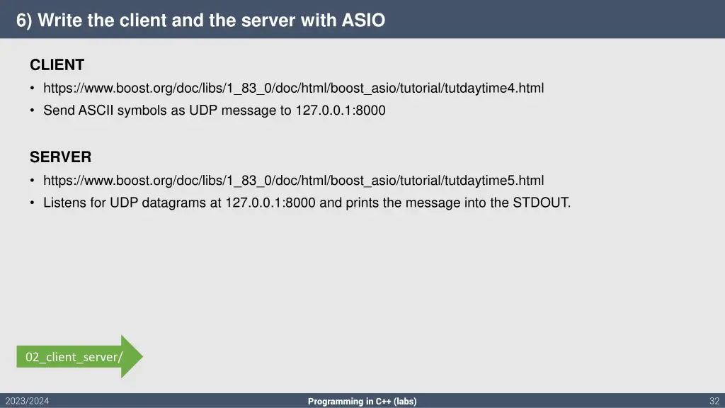 6 write the client and the server with asio