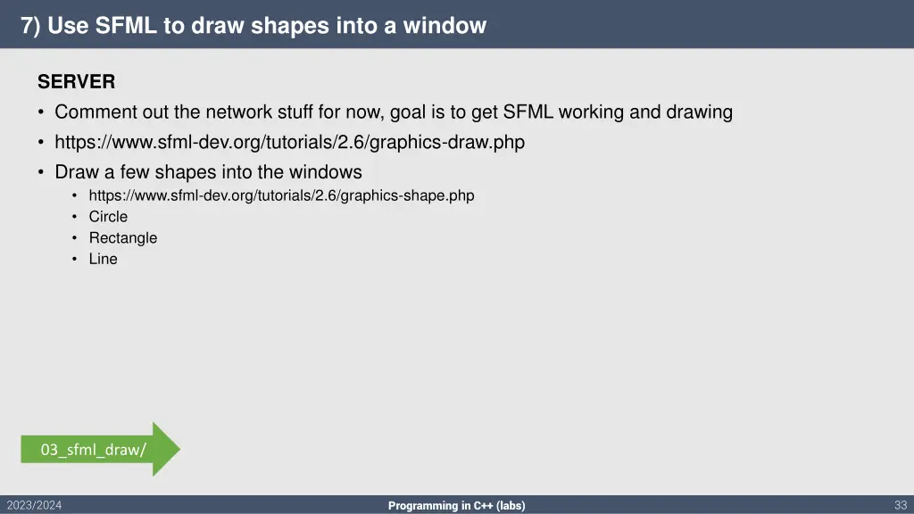 7 use sfml to draw shapes into a window