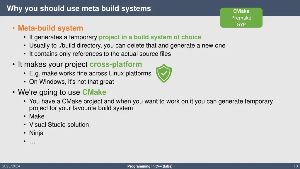 why you should use meta build systems