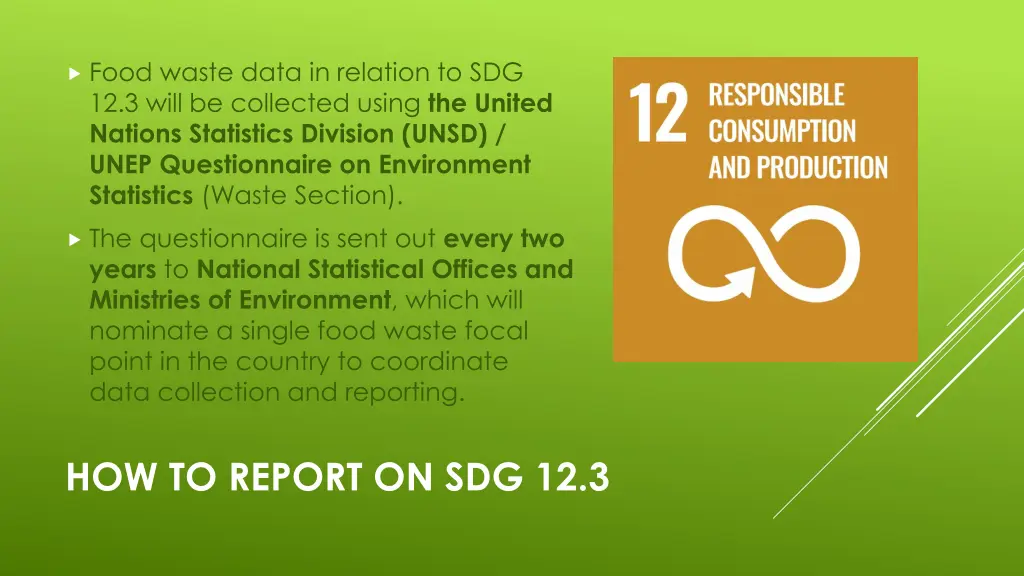 food waste data in relation to sdg 12 3 will