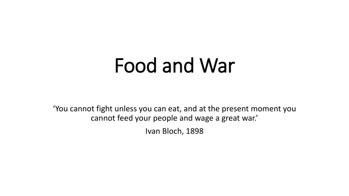 food and war food and war