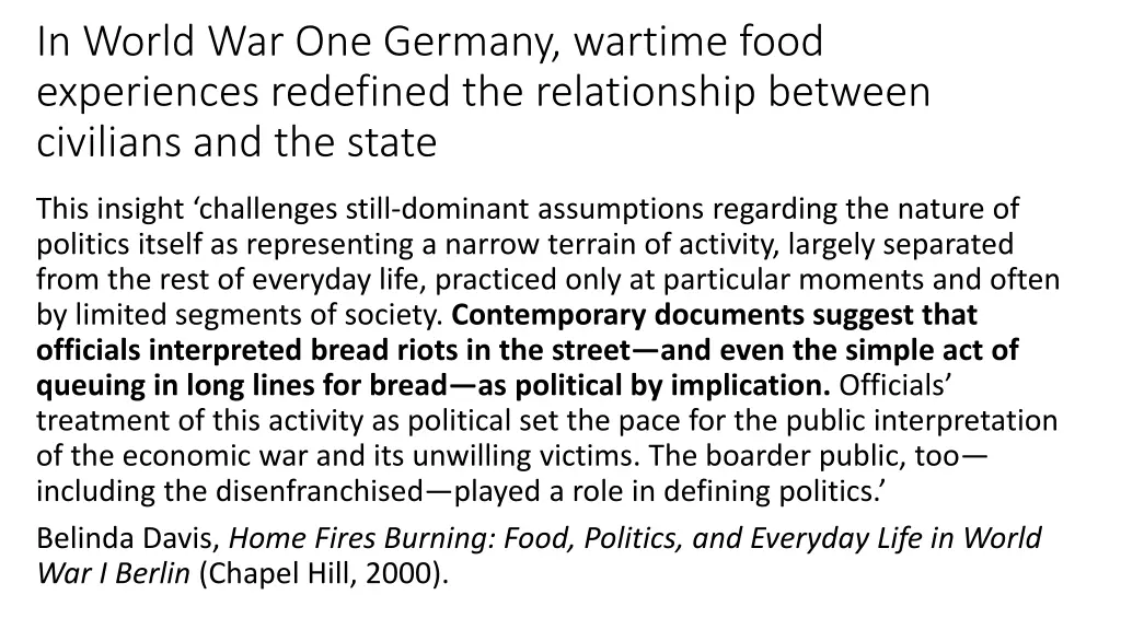 in world war one germany wartime food experiences