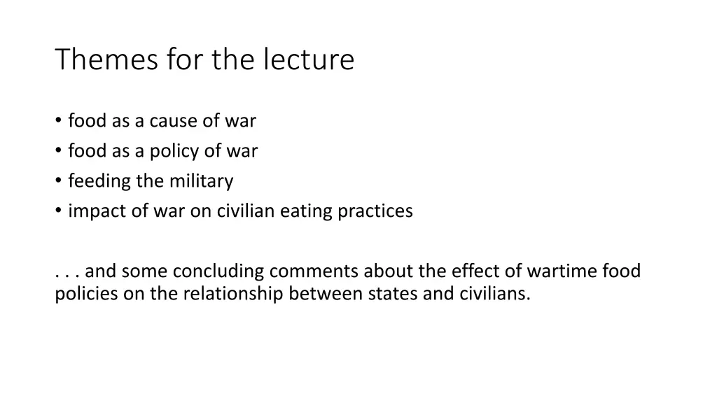 themes for the lecture