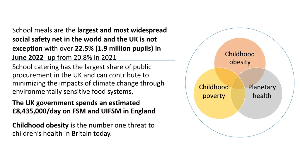 school meals are the largest and most widespread